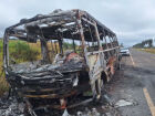 Ônibus escolar pega fogo na MS-178 e é completamente destruído

