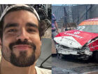 Caio Castro sofre acidente em treino de automobilismo e carro fica destruído