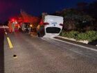 Carro funerário desvia de animal e capota com vítima de acidente em MS 