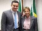 Luiz Eduardo convida senadora Tereza Cristina para receber título de Cidadã Coxinense durante aniversário de 128 anos de Coxim