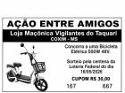 Loja Maçônica Vigilantes do Taquari de Coxim divulga ganhador de bicicleta elétrica em ação beneficente