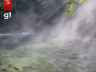 Rio de águas cristalinas parece 'soltar fumaça' em dia de frio com 10°C em MS