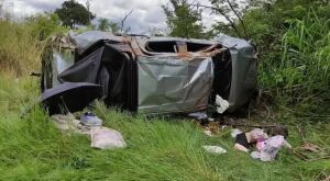 Acidente entre caminhonete e carro deixa seis feridos na BR-163 