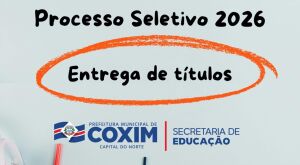 Prefeitura de Coxim convoca candidatos da Educa&ccedil;&atilde;o para entrega de t&iacute;tulos do Processo Seletivo 2026