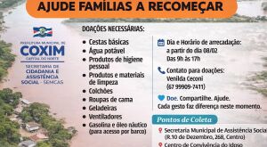 Campanha SOS Taquari mobiliza Coxim para ajudar fam&iacute;lias atingidas pelas enchentes