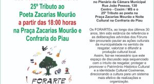 Forarte em Coxim refor&ccedil;a import&acirc;ncia da participa&ccedil;&atilde;o popular na constru&ccedil;&atilde;o da cultura