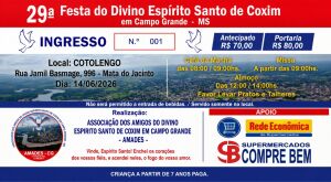 Com &ocirc;nibus saindo de Coxim, Festa do Divino Esp&iacute;rito Santo acontece em Campo Grande no dia 14 de junho
