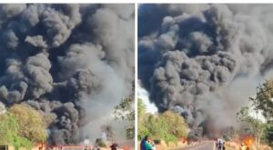 Colis&atilde;o entre carretas e carro deixa 1 morto e 3 feridos na BR-163 em Bandeirantes 