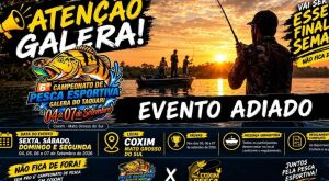 6&ordm; Campeonato de Pesca Esportiva Galera do Taquari em Coxim &eacute; adiado para outubro
