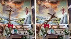 Padre morre ap&oacute;s cruz cair sobre sua cabe&ccedil;a durante transmiss&atilde;o ao vivo de uma missa 