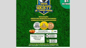 Em Sonora, mega Torneio de Futebol Society do Trabalhador acontece neste domingo (1)