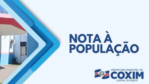 Comunicado da Prefeitura Municipal de Coxim 
