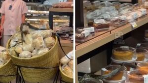 Cobra é flagrada em cima de pães e bolos em supermercado 