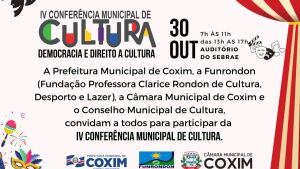 Coxim vai realizar a IV Conferência Municipal de Cultura