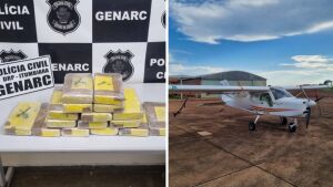 Piloto de avião e mais 3 são presos com 17 kg de cocaína que saíram da região de Coxim
