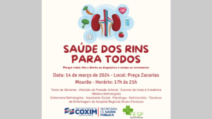 Coxim se mobiliza para o Dia Internacional do Rim com evento de saúde renal