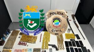Polícia Militar e Polícia Civil prendem homem por porte ilegal de arma e apreendem arsenal em Pedro Gomes
