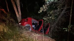 Adolescente morre e duas mulheres ficam feridas após carro sair de pista e bater em árvore