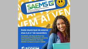 Prefeitura de Coxim convida estudantes para participar do SAEMS: uma oportunidade de crescimento e aprendizado
