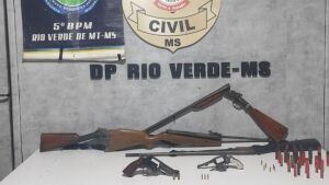 Em Rio Verde de Mato Grosso a Polícia Militar e Polícia Civil realizam operação e apreendem armas de fogo em cumprimento de mandados