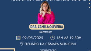 INSCRIÇÃO: Câmara de Vereadores de Coxim promove palestra sobre LGPD e uso de dados pessoais no comércio local nesta sexta-feira, 09 de maio 