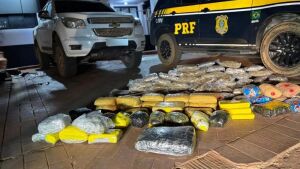 Dois homens de Coxim são presos pela PRF com mais de 47 kg de drogas na BR-163 em Rio Verde de MT/MS