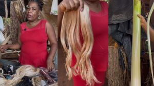 Artesã viraliza com criação única de aplique de cabelo feito com fibra de bananeira em MS 