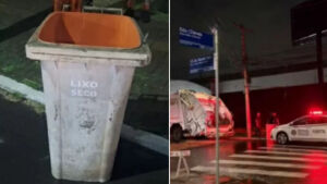 Mulher é encontrada morta dentro de lixeira com saco plástico na cabeça

