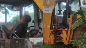 Homem é executado a tiros dentro de retroescavadeira em MS