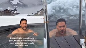 Do calor de Coxim ao gelo europeu: sertanejo João Bosco encara lago congelado e lembra infância em MS