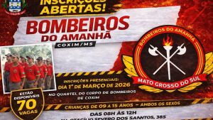 Projeto Bombeiros do Amanhã abre 70 vagas em Coxim e reforça formação cidadã de crianças e adolescentes