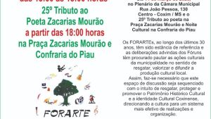 Forarte em Coxim reforça importância da participação popular na construção da cultura