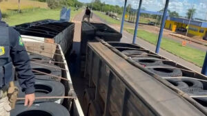Polícia apreende R$ 1 milhão em pneus contrabandeados na BR-163