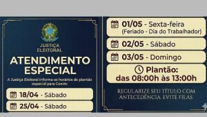 Cartório Eleitoral divulga calendário de plantões para regularização do título em Coxim