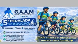 Coxim recebe a 5ª Pedalada da Adoção e reforça importância de lares para crianças e adolescentes