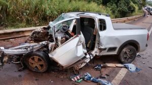 Colisão frontal entre camionetes mata jovem na BR-163 em Rio Verde de MT/MS