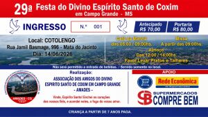Com ônibus saindo de Coxim, Festa do Divino Espírito Santo acontece em Campo Grande no dia 14 de junho