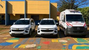 Pedro Gomes reforça frota municipal com três novos veículos, incluindo ambulância UTI móvel