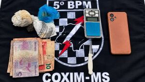 Polícia Militar em Coxim prende homem por tráfico de drogas 