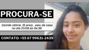 Adolescente de 15 anos está desaparecida em São Gabriel do Oeste