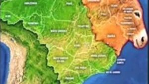 Mapa com um burro sobre o Nordeste gera polêmica entre prefeitos de MS 
