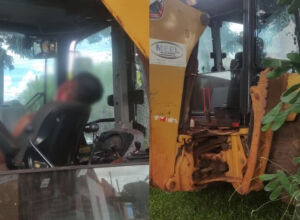 Homem &eacute; executado a tiros dentro de retroescavadeira em MS