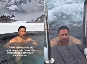 Do calor de Coxim ao gelo europeu: sertanejo Jo&atilde;o Bosco encara lago congelado e lembra inf&acirc;ncia em MS