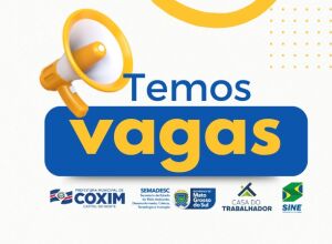 Prefeitura de Coxim informa: Novas vagas de emprego dispon&iacute;veis no SINE