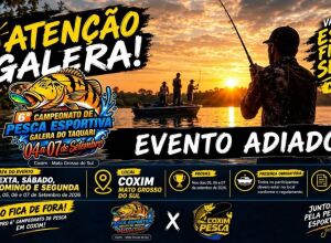 6&ordm; Campeonato de Pesca Esportiva Galera do Taquari em Coxim &eacute; adiado para outubro