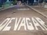 Sinalização em frente a Escola Estadual Silvio Ferreira, centro de Coxim. Foto: Valdeir Simão/Diário X 