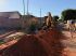 Obras de esgoto nos bairros de Coxim. Com a conclusão dessas obras a cobertura passará dos 22% para 60%.