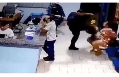 Imagens de câmeras de segurança mostram Tenente da PM dando socos e chutes em mulher algemada em Bonito (MS) 
