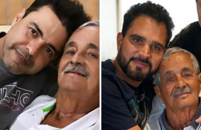 Francisco de Camargo com filhos Zezé e Luciano - publicadas nas redes sociais em 9 de agosto 