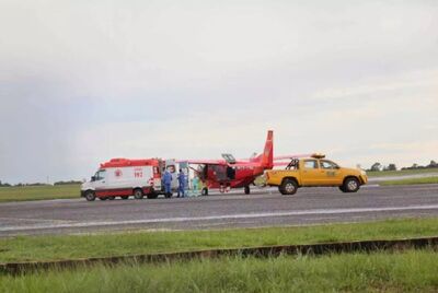 Avião do Corpo de Bombeiros de Rondônia no Aeroporto Internacional de Campo Grande. 